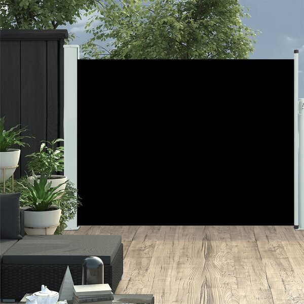 Maison Exclusive – Výsuvná bočná markíza, 140 × 514 cm, čierna