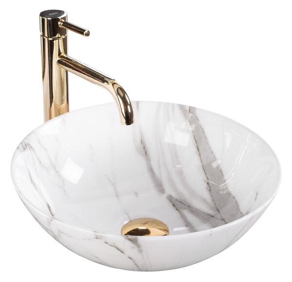 Rea Stella, umývadlo na dosku 355x355x135 mm, imitácia kameňa-Aiax Shiny, REA-U9088