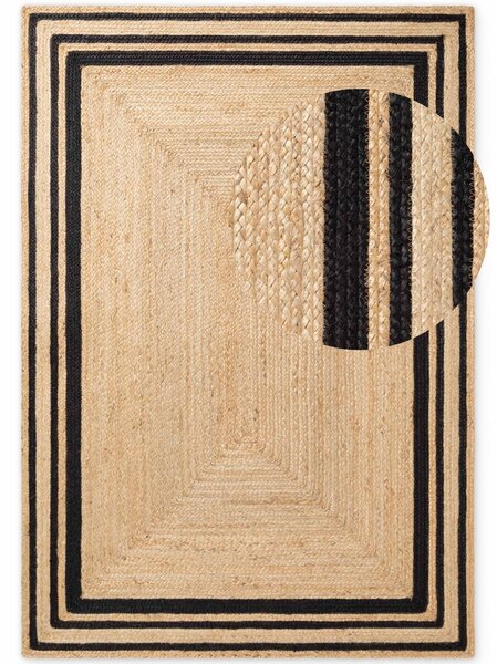 Hanse Home, Kusový koberec Looma 106302 Natural Gold Black, 120x170, béžová, chodba / predsieň