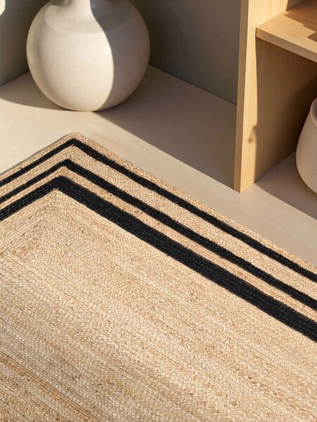 Hanse Home, Kusový koberec Looma 106302 Natural Gold Black, 120x170, béžová, chodba / predsieň