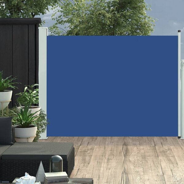 Maison Exclusive – Výsuvná bočná markíza, 140 × 500 cm, modrá