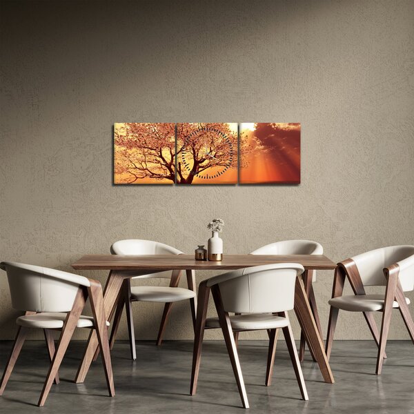 Obraz lúčov Boha (s hodinami) (90x30 cm)