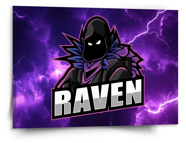 Sablio Obraz FORTNITE RAVEN Fialová búrka - 150x110 cm