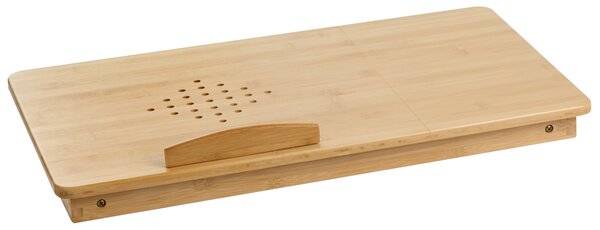 Skladací stolík na notebook svetlohnedý bambus prenosný podnos do postele so zásuvkou moderný škandinávsky štýl spálňa obývačka