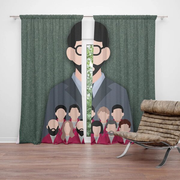 Sablio Záves Money heist Profesor a jeho tím Zelená: 2ks 140x250cm
