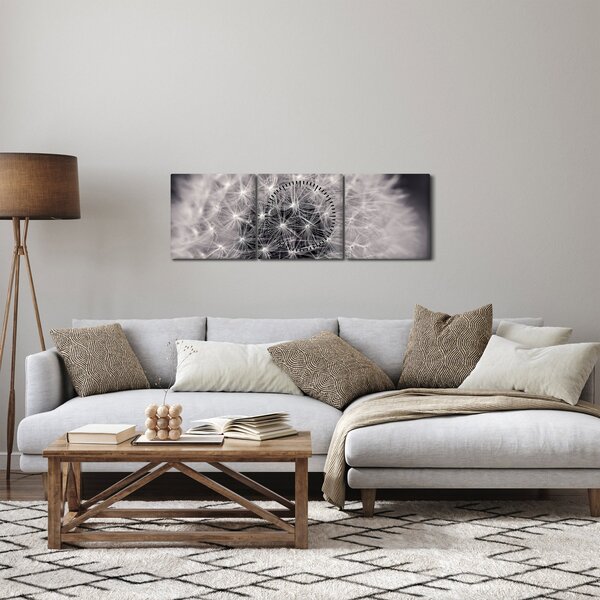 Obraz púpavy (s hodinami) (90x30 cm)