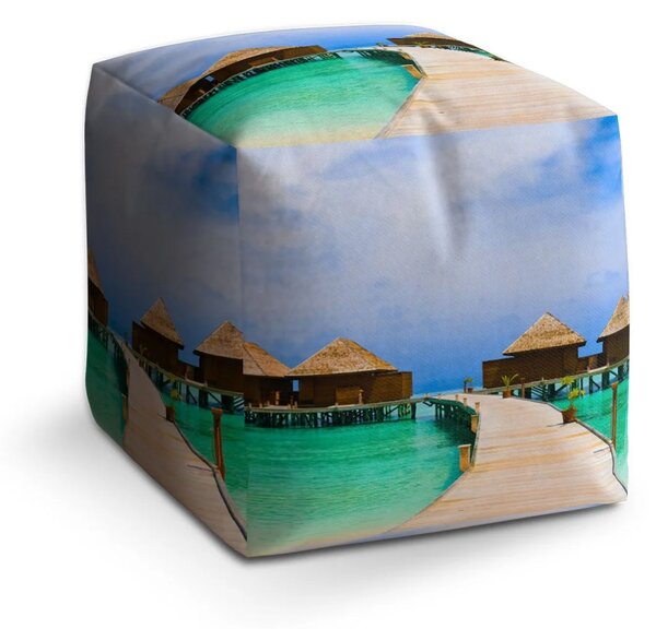 Sablio Taburet Bungalovy na mori - 40x40x40 cm