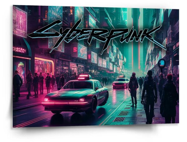 Sablio Obraz Cyberpunk 2077 Mesto - 150x110 cm