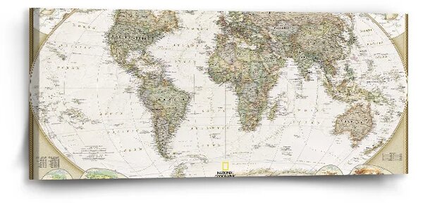 Sablio Obraz Mapa sveta - 110x50 cm