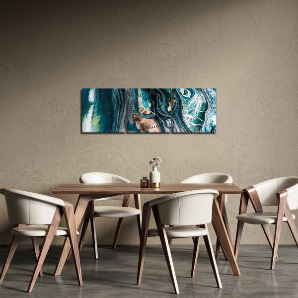 Obraz abstrakcie (s hodinami) (90x30 cm)