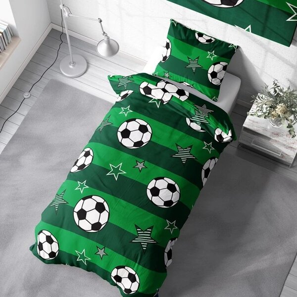 Bavlnené posteľné obliečky Futbalové lopty - 100% bavlna Renforcé - 70x90 cm + 140x200 cm