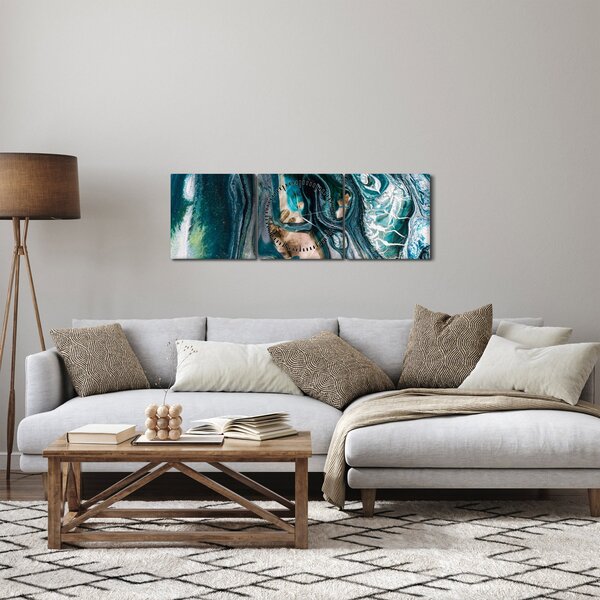 Obraz abstrakcie (s hodinami) (90x30 cm)