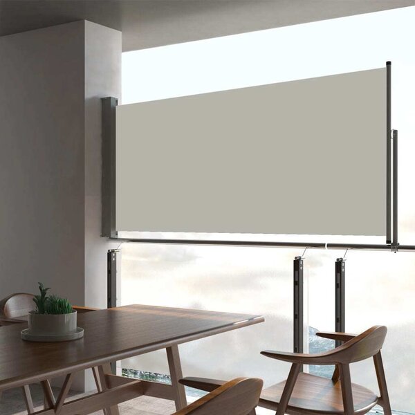 Maison Exclusive – Výsuvná bočná markíza 60 × 300 cm, krémová farba