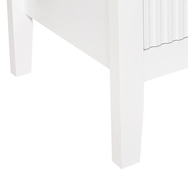 Komoda biela MDF so 6 zásuvkami zlaté úchytky úložný priestor moderný štýl obývacia izba spálňa