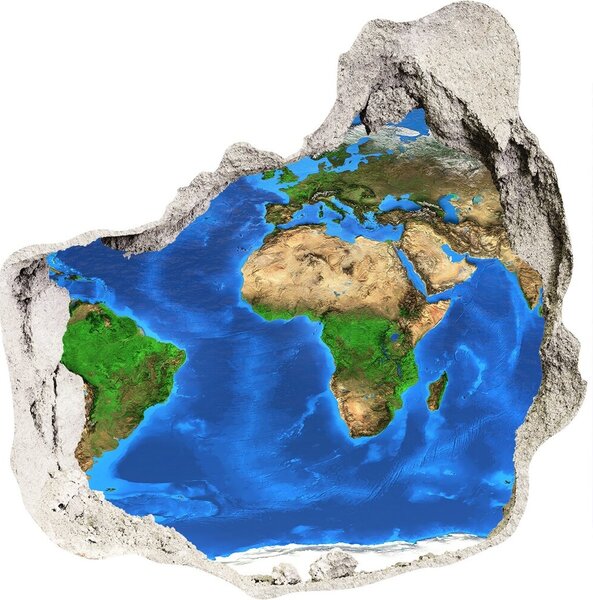 Nálepka 3D diera Mapa sveta nd-p-97580792