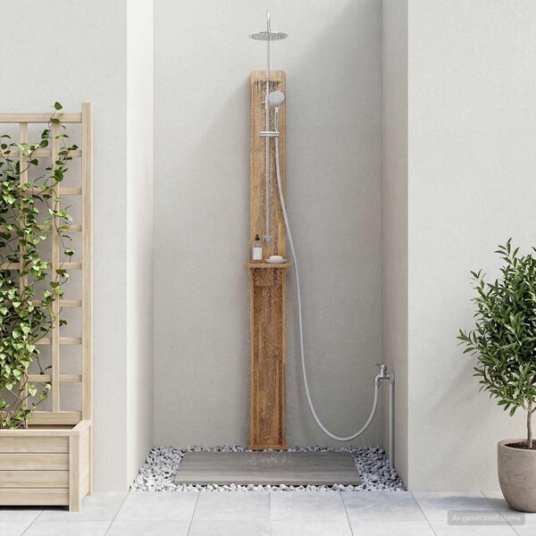 Maison Exclusive – Vonkajšia sprcha 257 cm. Masívne akáciové drevo a nerezová oceľ, biela farba