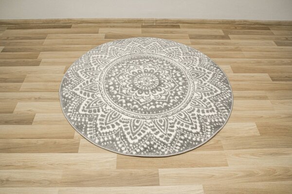 Koberec Lima G757A mandala, krémový / sivý kruh