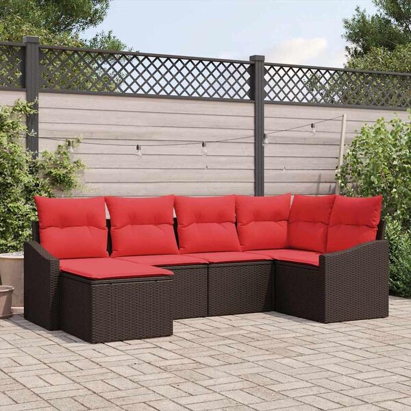 Maison Exclusive – Sedacia súprava, 6 kusov, hnedá [syntetický materiál]: Polyratan