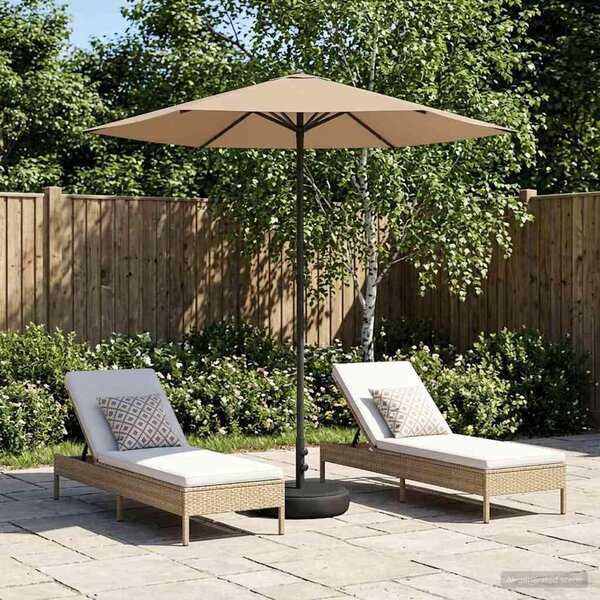 Maison Exclusive – Záhradný slnečník s podstavcom, 230 x 230 cm, polyester, obdĺžnikový, farba taupe