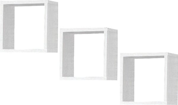 Nástenné police K 25x25 cm, biele (3ks)