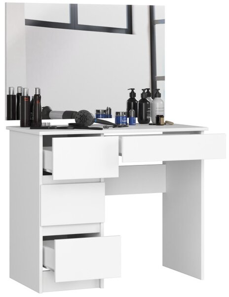 Toaletný stolík so zrkadlom T-6/SL 900x600 ľavý, biely