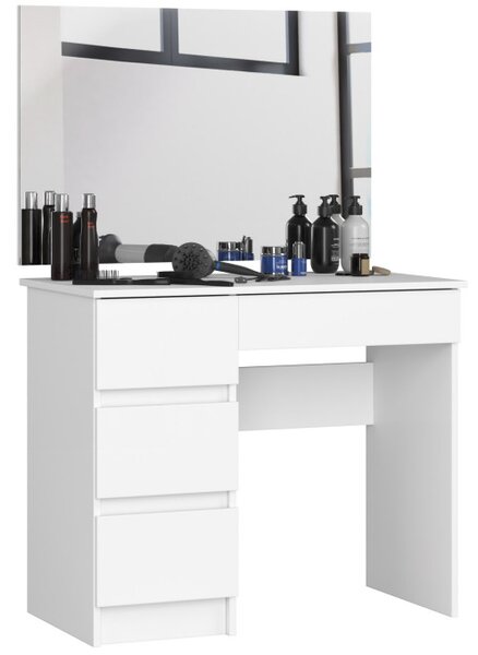 Toaletný stolík so zrkadlom T-6/SL 900x600 ľavý, biely