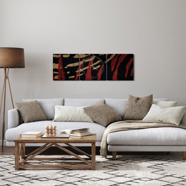 Obraz abstrakcie (s hodinami) (90x30 cm)