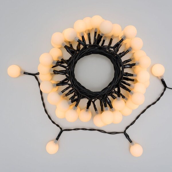 ACA Lighting LED solárne guličky, 30 LED, 4,35m+2m, teplá biela,IP44, 2 funkcie