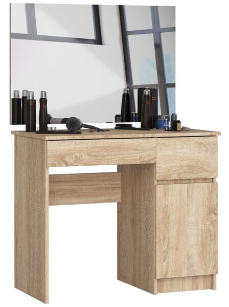 Toaletný stolík so zrkadlom CLP P-2/SL 900x600 pravý, dub sonoma