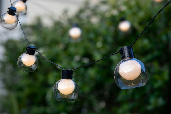 ACA Lighting LED solárne poháre, 11 LED, 2,30m+0,50m, teplá biela,IP44