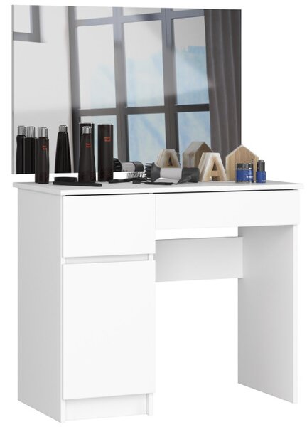 Toaletný stolík so zrkadlom CLP P-2/SL 900x600 ľavý, biely