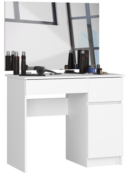 Toaletný stolík so zrkadlom CLP P-2/SL 900x600 pravý, biely