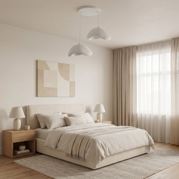 Brilagi - Závesný luster na lanku WABI SABI 2xE27/40W/230V pr. 74 cm biela