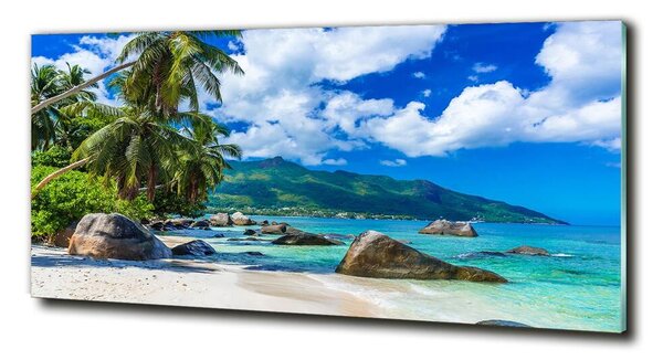 Foto obraz sklo tvrdené Seychely pláž