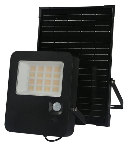 ACA Lighting LED solárny reflektor Norel 32W/3CCT/IP65/Li-Fe 6,4V/6Ah, čierna farba