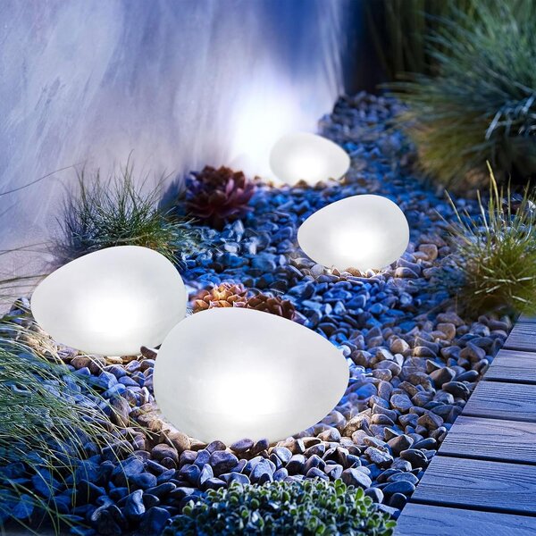ACA Lighting Solárny a vodotesný LED kameň RGB+W 26x20x14 cm, diaľkové ovládanie
