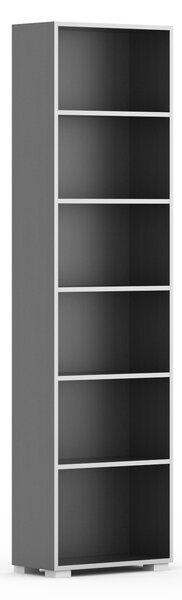 Knižnica SILVER LINE, 1 stĺpec, 2230 x 600 x 400 mm, grafit
