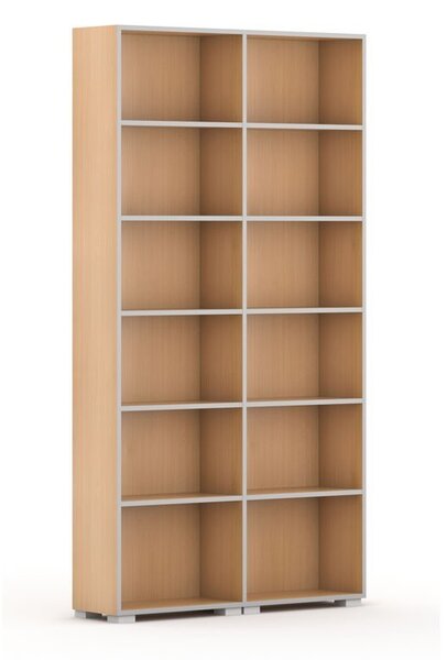 Knižnica SILVER LINE, 2 stĺpce, 2230 x 1200 x 400 mm, buk