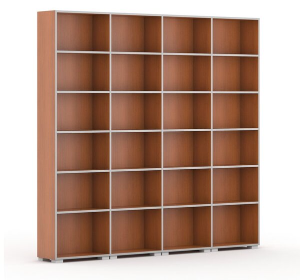 Knižnica SILVER LINE, 4 stĺpce, 2230 x 2400 x 400 mm, čerešňa