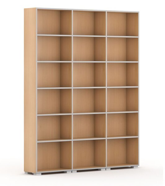 Knižnica SILVER LINE, 3 stĺpce, 2230 x 1800 x 400 mm, buk
