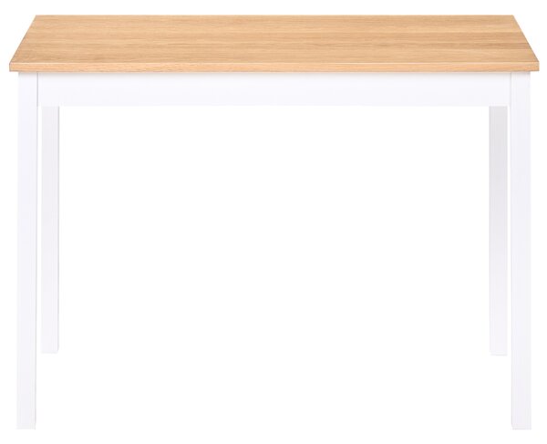 Jedálenský stôl svetlý dub MDF borovicové drevo 110 x 60 cm biele drevené nohy škandinávsky štýl kuchynský stôl