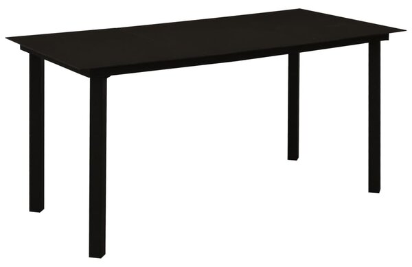 Maison Exclusive – Vonkajší jedálenský stôl, čierna farba, 150x80x74 cm, oceľ a sklo