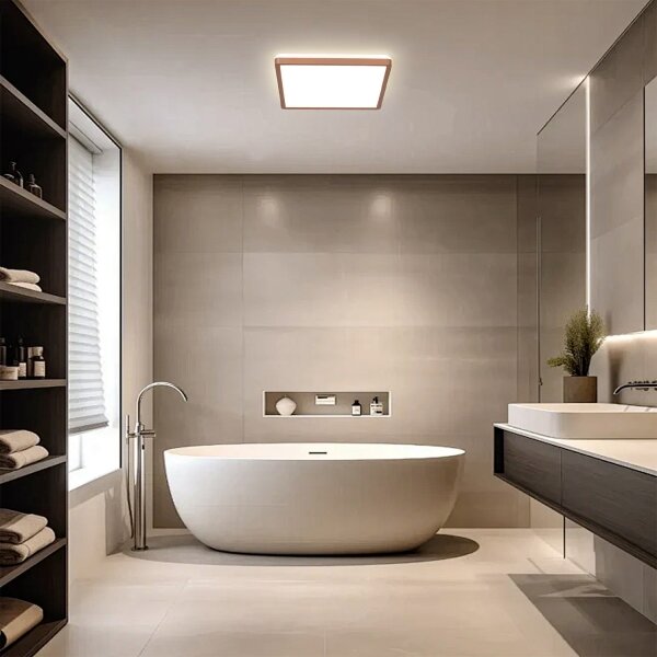 Brilagi - LED kúpeľňové stropné svietidlo ULTRA SLIM LED/24W/230V 42x42 cm ružovo-zlaté IP54