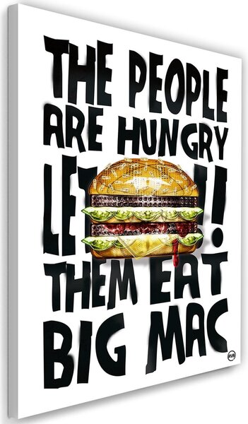 Obraz Nápis a veľký hamburger - Rubiant Veľkosť: 40 x 60 cm, Prevedenie: Obraz na plátne