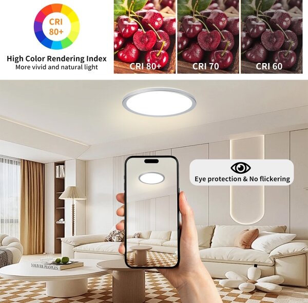 Brilagi - LED kúpeľňové stropné svietidlo ULTRA SLIM LED/24W/230V priemer 42 cm strieborné IP54