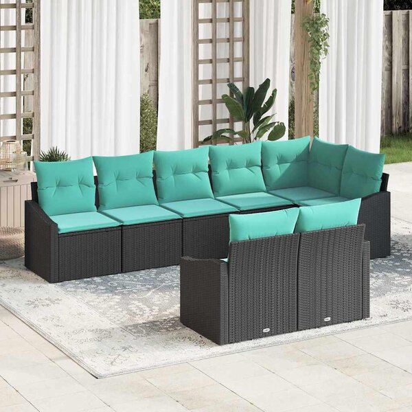 Maison Exclusive – Sedacia súprava, 8 kusov, čierna [syntetický materiál]: Polyratan