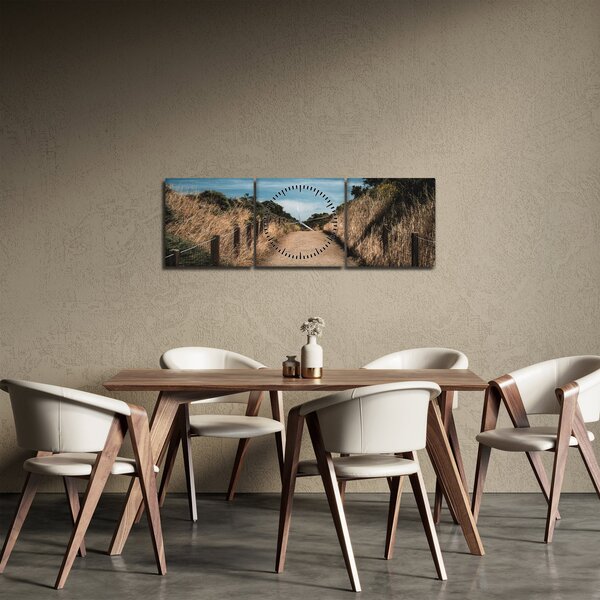 Obraz - Na chodníku (s hodinami) (90x30 cm)