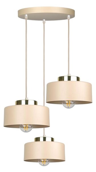 Luster na lanku IGNIA 3xE27/60W/230V béžová/zlatá