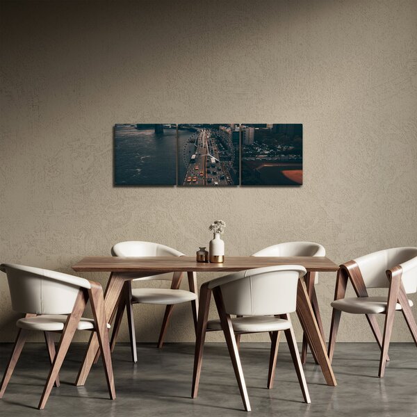 Obraz Manhattanu (s hodinami) (90x30 cm)