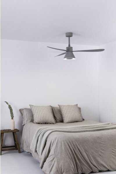 FARO 33762WT-24-LED Stmievateľný ventilátor AMELIA L CONE LED/20W/230V sivá priemer 132 cm WT + DO